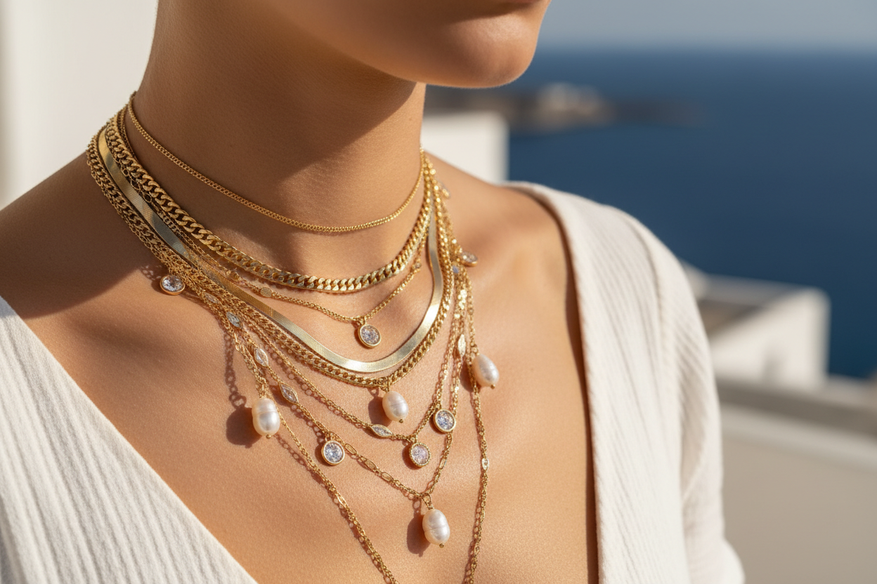 Weihnachts-Goldketten 18K - Perle-Ahoi