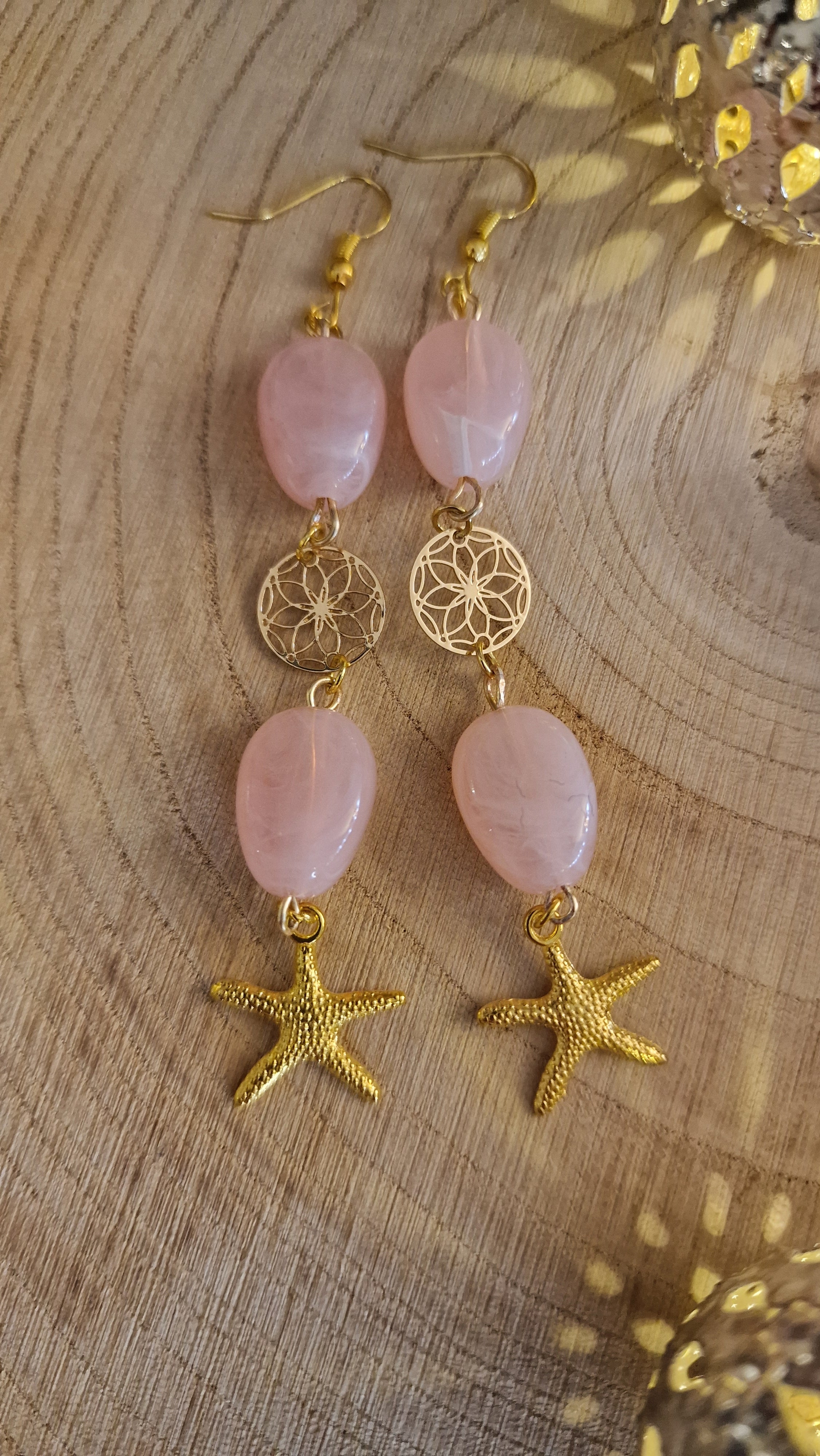 Malibu - Maritime Ohrringe mit Blume des Lebens und Seestern