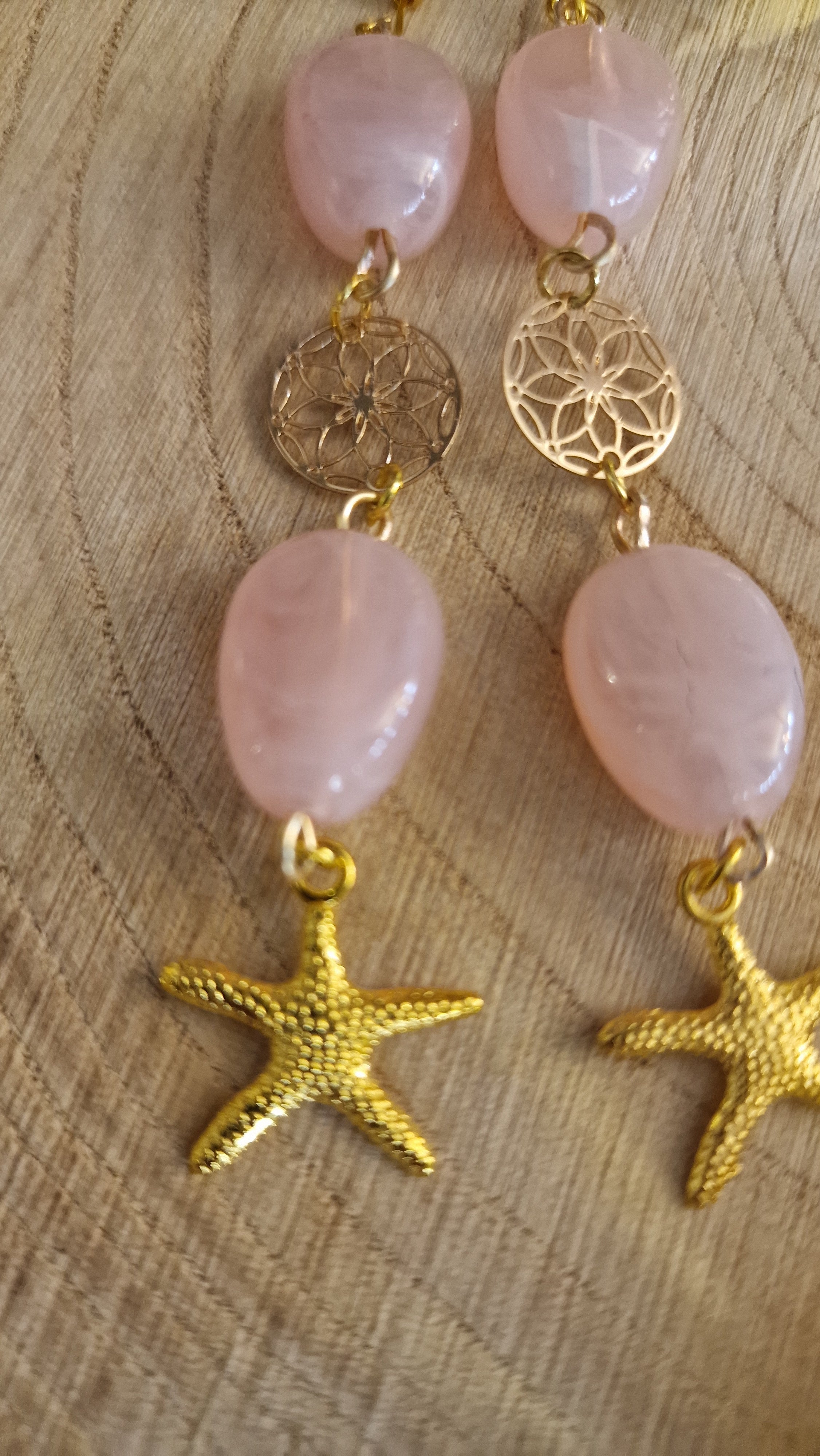 Malibu - Maritime Ohrringe mit Blume des Lebens und Seestern