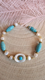 Meeresauge – Schmuck Set Türkis & Perlmutt