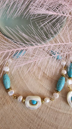 Meeresauge – Schmuck Set Türkis & Perlmutt