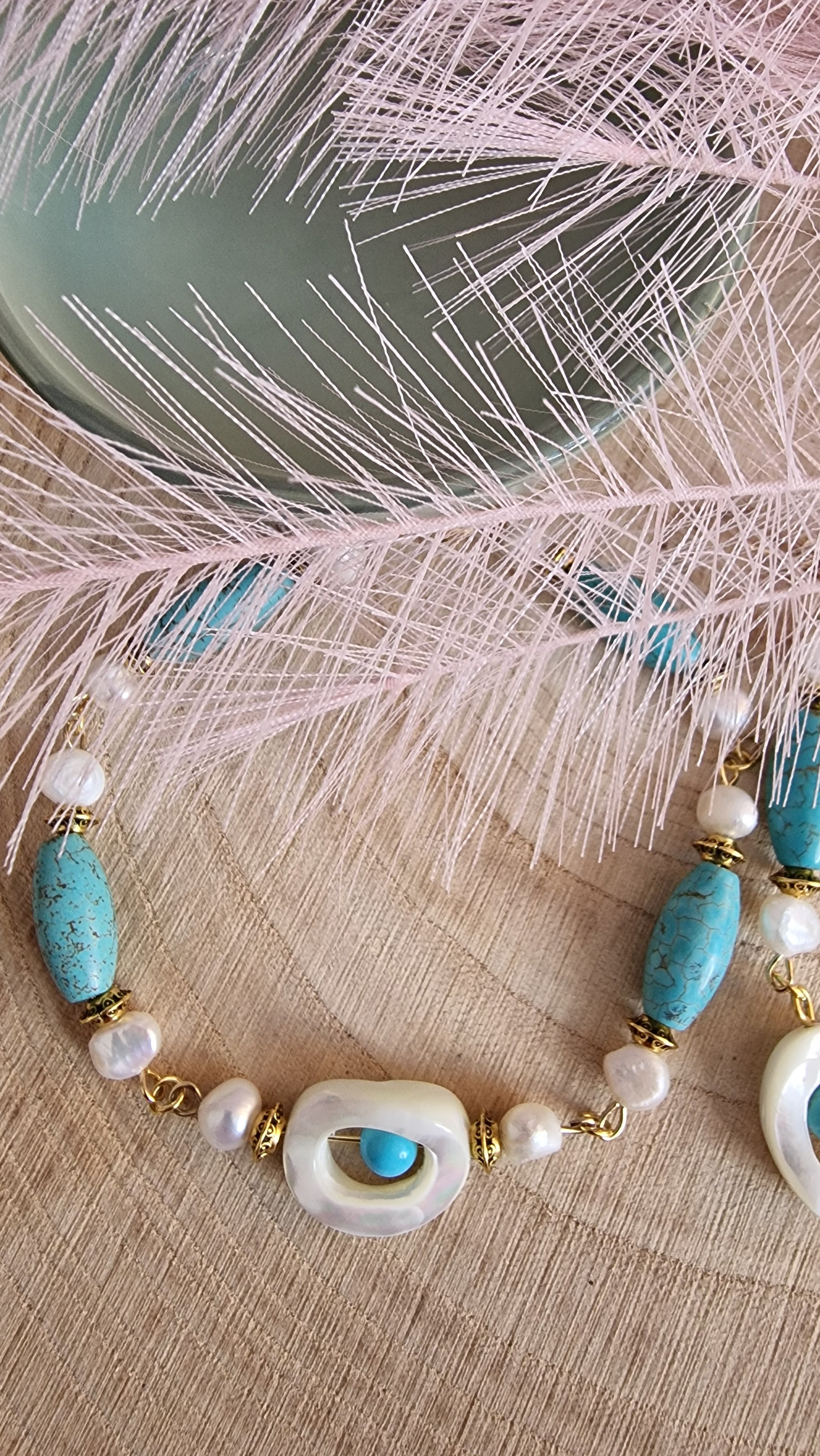 Meeresauge – Schmuck Set Türkis & Perlmutt