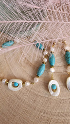 Meeresauge – Schmuck Set Türkis & Perlmutt
