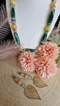 Achat & Jade Set – Halskette mit Ohrringen, Frontansicht