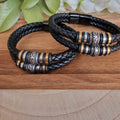 Herren Armband geflochten mit Magnetverschluss in Schwarz – Detailansicht