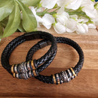 Geflochtenes Herren Armband schwarz mit Magnetverschluss – Produktfoto