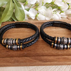 Geflochtenes Herren Armband schwarz mit Magnetverschluss – Produktfoto