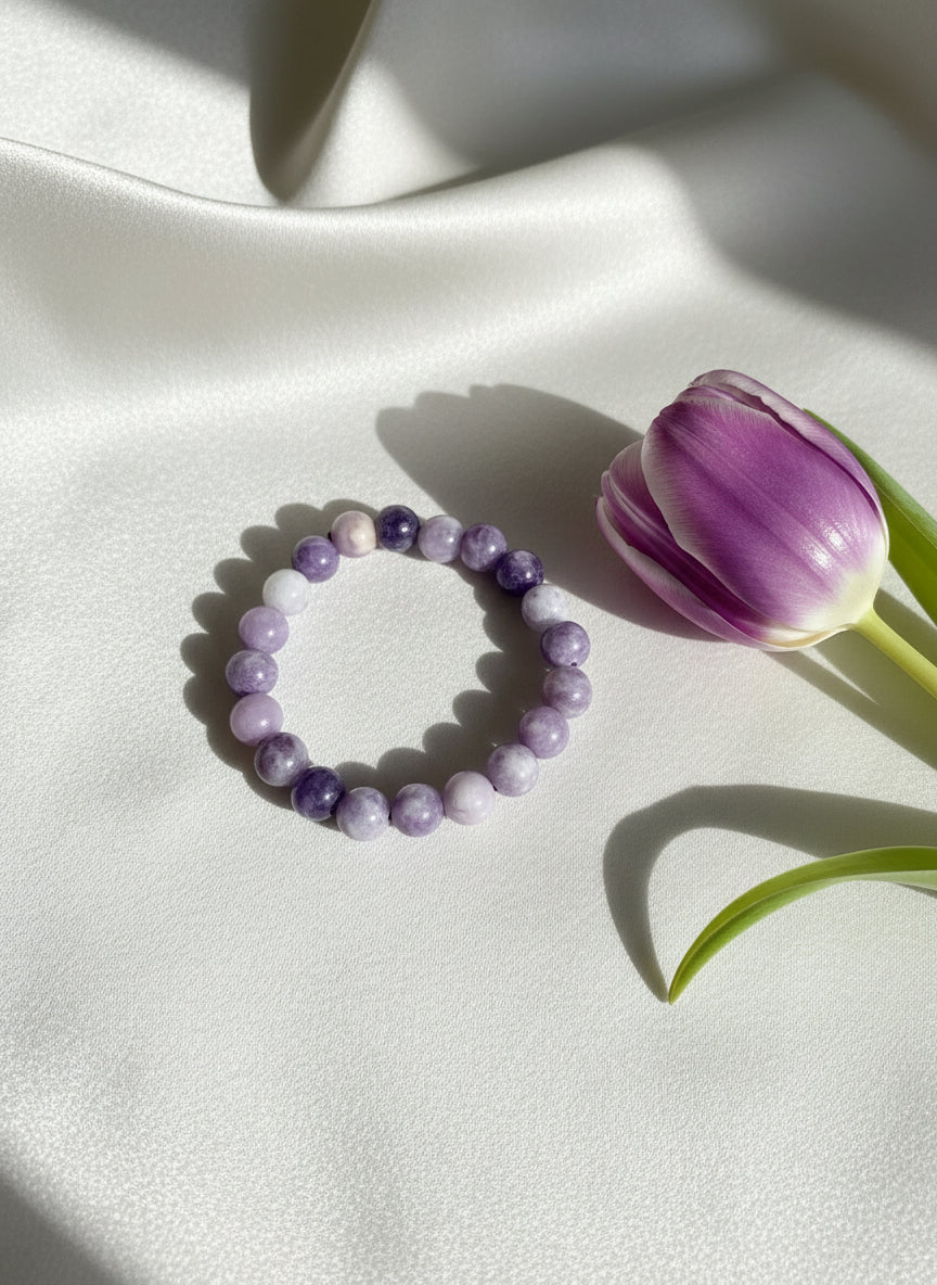 Detailansicht Perlenarmband Lila Vibes