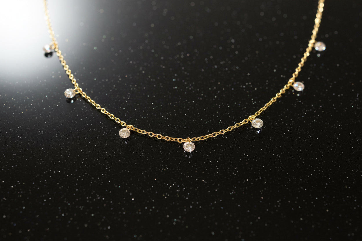 Brillianza Halsette mit Zirkonia 18 Karat gelbgold