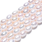 Süßwasserperlen Perlen Strang, Echte Zuchtperlen Reisform Creme Weiß 6mm, Elfenbein Barockperlen Natur, Hochzeits Schmuckzubehör DIY