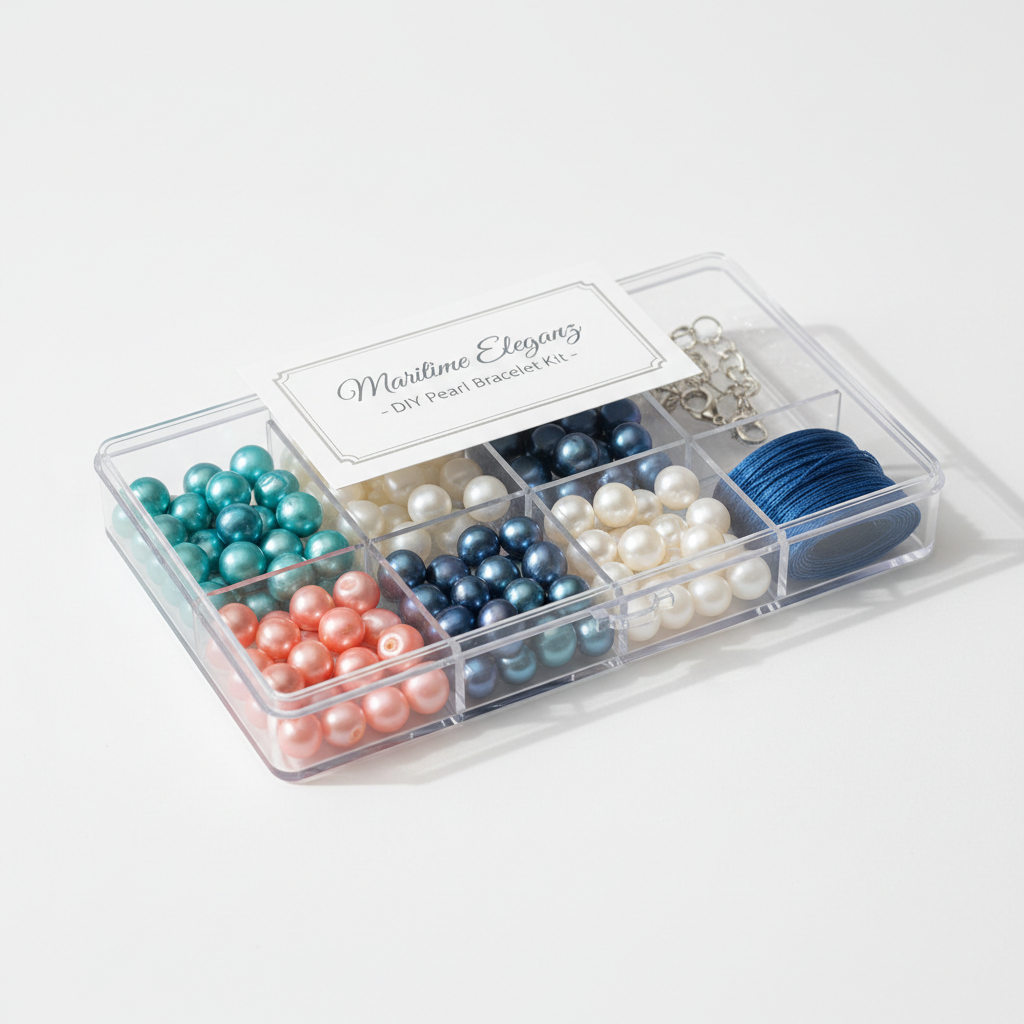 DIY Perlenarmband Set "Maritime Eleganz" - Süßwasserperlen zum Selbermachen