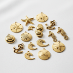 Goldfarbige maritime Charms - Anhänger-Set für DIY-Schmuck